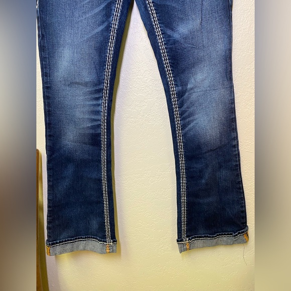 Rock Revival Raizel Mid-Rise Bootcut Bling Jeans Women's 27 *Altered Petite Hem* - Picture 3 of 16